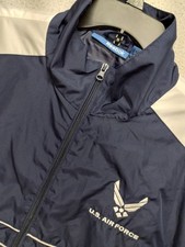Reebok Performer Air Force Hooded Windbreaker XL Mens Blue White Military