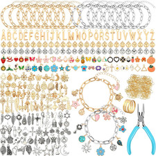 486Pcs Charm Bracelet Making Kit, Including 16 Bangles 228 Charms