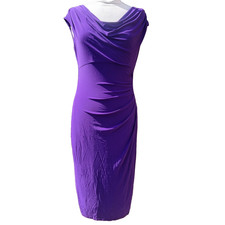 Lauren Ralph Lauren Women's Size 8 UK Sleeveless Purple Midi Dress Party