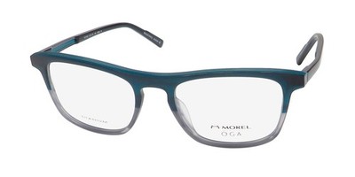 NEW MOREL OGA 10176O EYEGLASSES FRANCE BLUE MENS BB08 53-19-145 TITANIUM SQUARE
