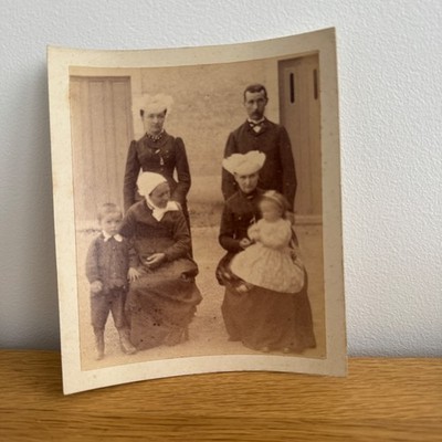 19th Century Family Portrait Laminated Albumin Photo Cardboard K460