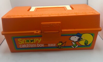 VTG Zebco / Old Pal Snoopy & Woodstock Catch Em Fishing Tackle Box