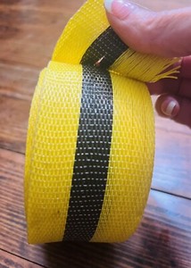 Barrier Tape: Yellow/Black, 2.25” Roll Wd, Polyethylene