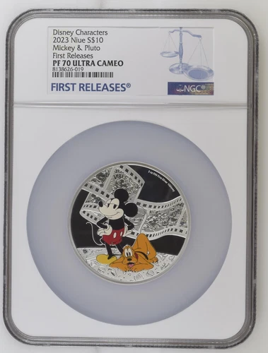 2023 Niue Disney Mickey and Friends Mickey and Pluto 3oz Silver Coin NGC PF70 FR