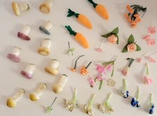 Vintage Mushroom Mini Tiny Floral Stems Craft Fairy Easter Lot