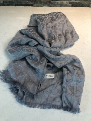 Calvin Klein Scarf Wrap Shawl Pashmina lt grey Grey 76x26