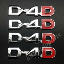 4pcs Chrome Metal D-4D Car Trunk Rear Emblem Badge Decal Stickers Sport Limited