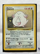 Chansey 3/130 Base Set 2 Unlimited Holo Half Swirl Rare Pokemon Card TCG #V4