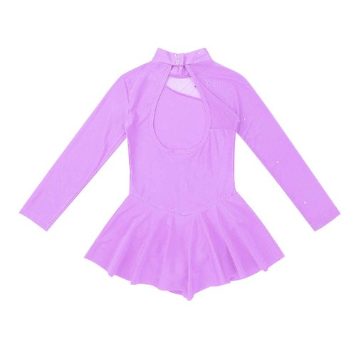 Freebily Ice Skating Dress Girls Ballet Dance Leotard Dress Mock Neck AU - Picture 41 of 52