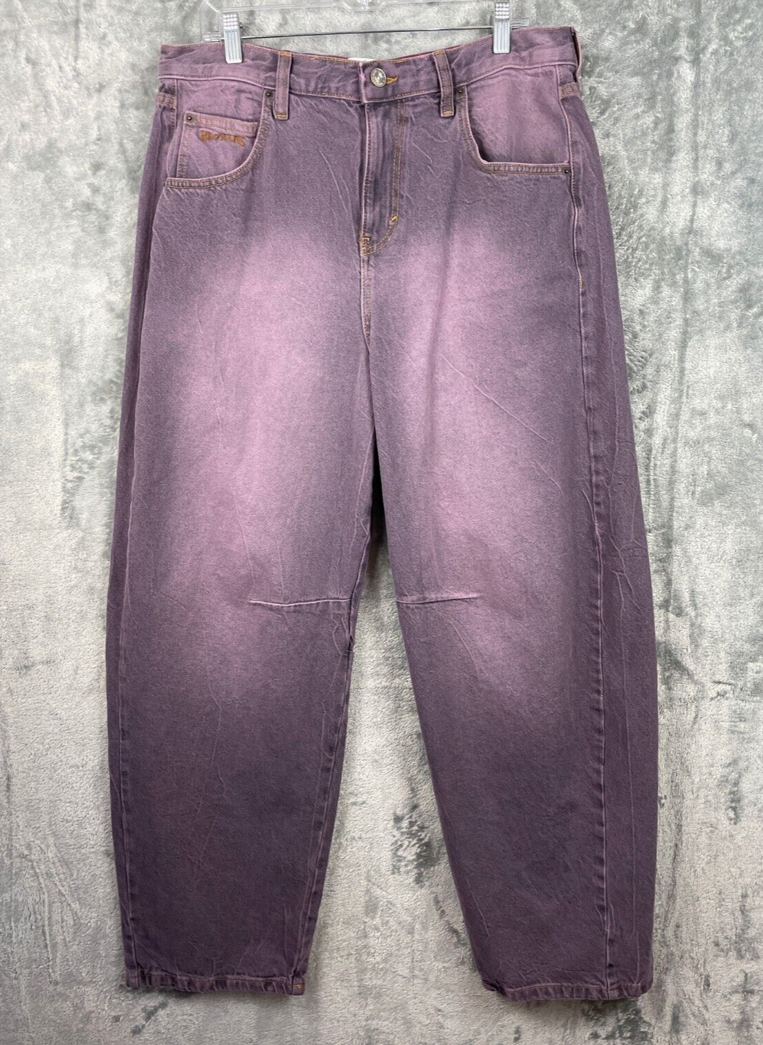 Urban Outfitters BDG Logan Buckle Boyfriend Jeans 34W Purple Baggy Barrel Denim