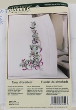 Bucilla Stitcher's Gallery Stamped Pillowcase - Blue & Violet Bouquet