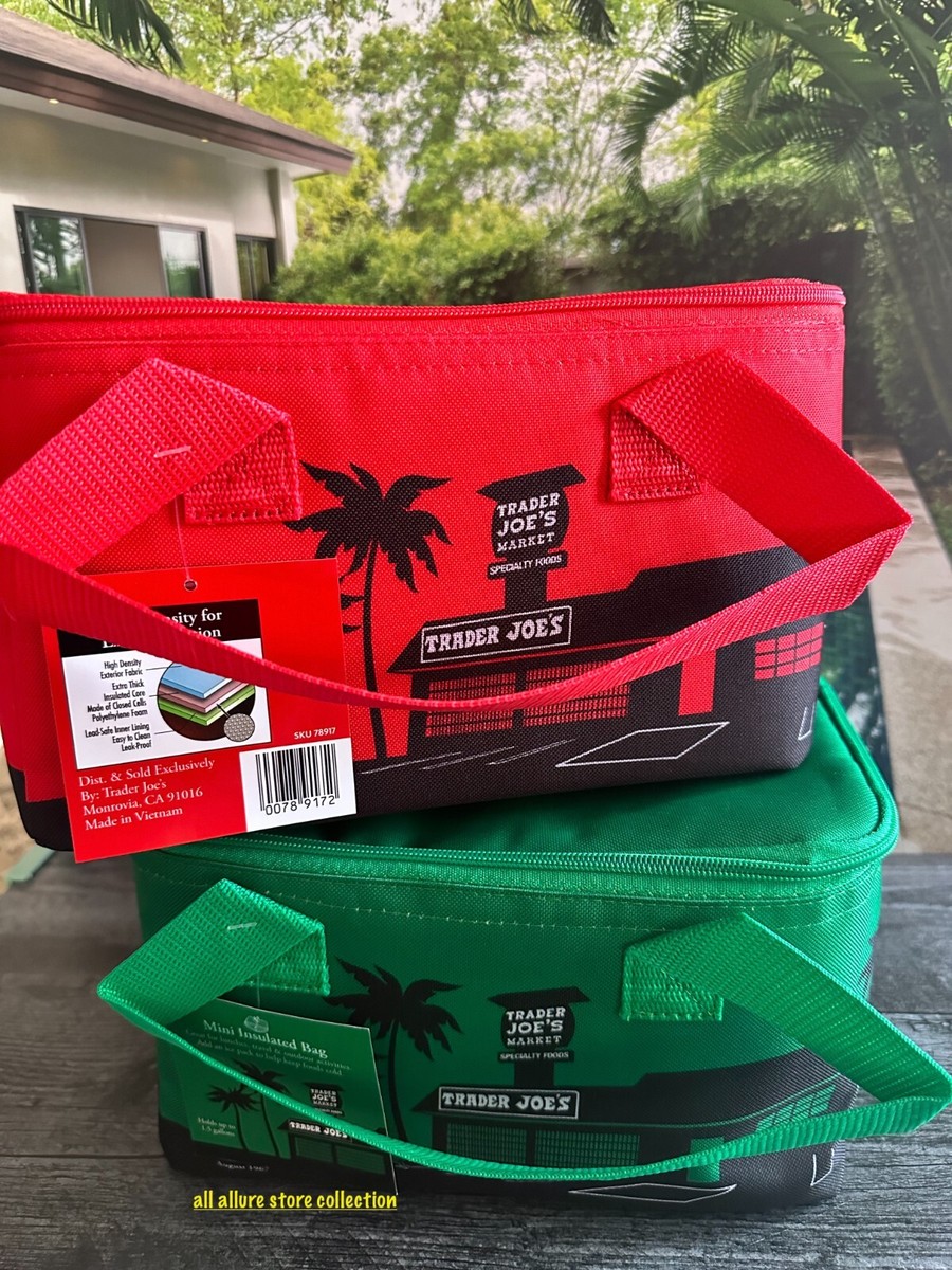 NEW Trader Joe's small Insulated Tote Lunch Travel Bag Set Of 2