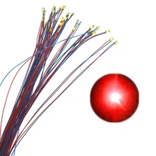 10 pcs 0805 FLASHING Red Pre-Soldered Micro Litz Wired Leads SMD Led 2.2V