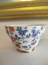 Vintage Regency Fine Bone China Dessert Bowl– Floral Chintz Pattern with Gold