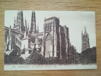 Old postcard - photo - Bordeaux - the cathedral west side 1925