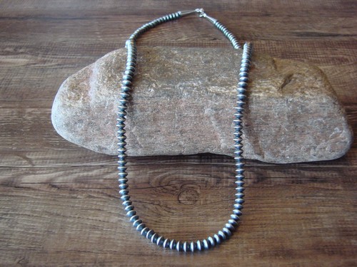 Sterling Silver Navajo Pearl Saucer Bead Bracelet - Handmade By Artist Doreen Jake