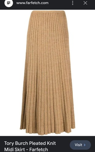 Tory BURCH Pleated Knit Skirt Size S RRP $900