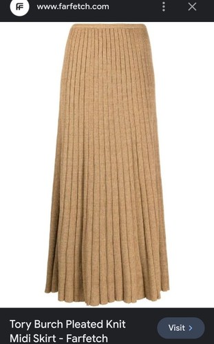 Tory BURCH Pleated Knit Skirt Size S RRP $900 - Afbeelding 1 van 6