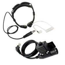 U94 PTT Neck Throat Mic Earpiece Radio Headset For Baofeng Kenwood HYT PUXING D