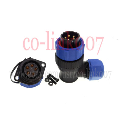 SP21 IP68 500V 5 Pin 30A Soldering Weipu Waterproof Connector, Angle Plug Socket