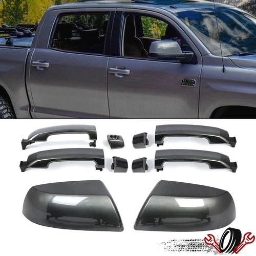 Magnetic Gray Mirror Cover & Door Handle Kit For Toyota Tundra Sequoia 2011-2022
