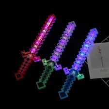 Light-Up Diamond Pixel Sword Toy Game and Roleplay Party For Kid Adult Set of 3