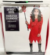 Devious Devil Girls Halloween Costume Dress Up Red Devil Child Medium 8-10 New