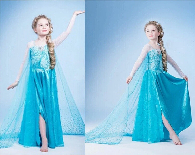 Princess Elsa Anna Role Cosplay Frozen Dress Costume Dress for Girl Toddler 2-10 - Image 3 of 4
