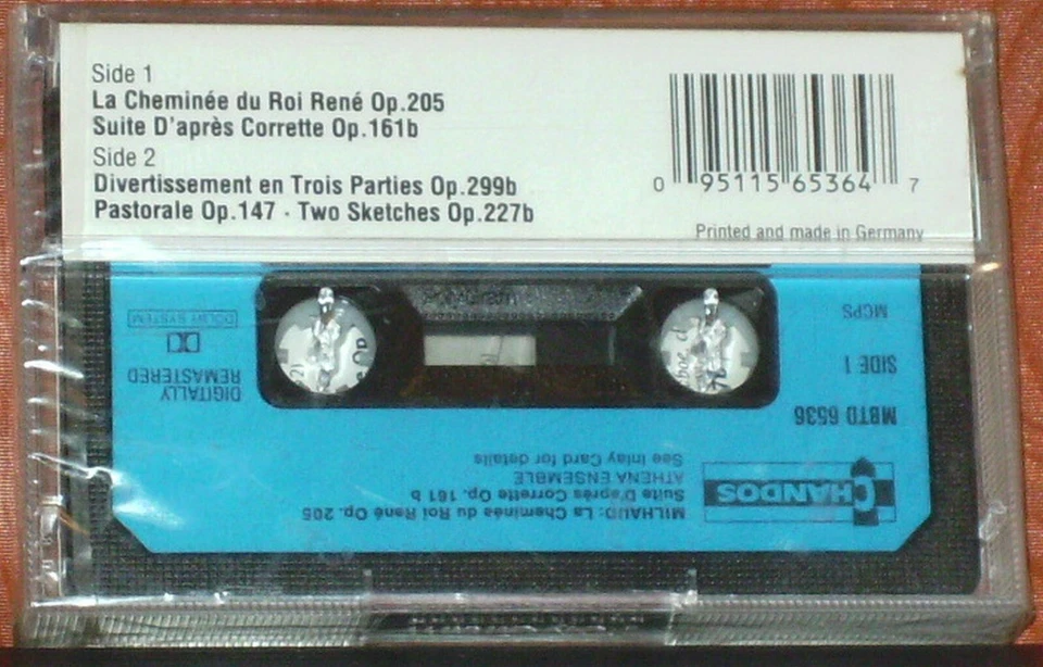 Darius Milhaud Athena Ensemble ‎Music For Wind Instruments CASSETTE ALBUM  - Image 4 of 4