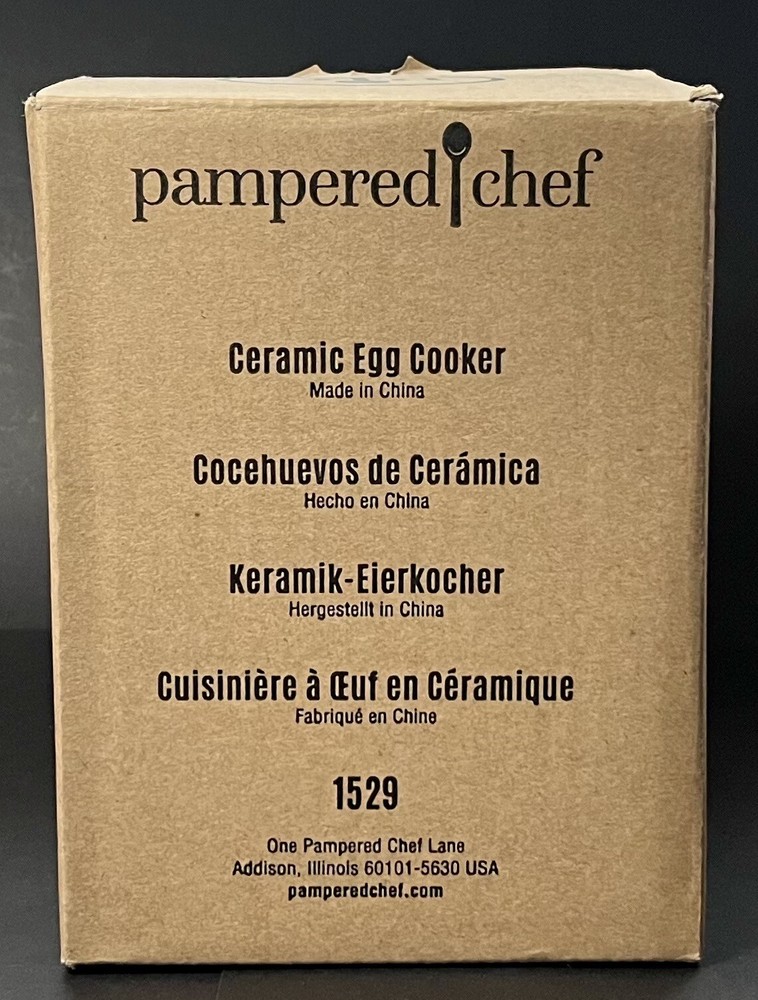 Pampered Chef Ceramic Egg Cooker #1529 White Microwave Tool New Opened Box Pampered Chef Ceramic Egg Cooker #1529 White Microwave Tool New Opened Box