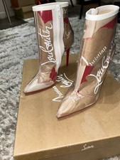 Christian Louboutin ankle boot So Kate Loubi Kraft PVC paper bootie leather 36.5