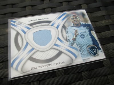 2013 Topps MLS #KIT-TB blaugrün Bunbury Spiel gebraucht Kit Reliktkarte