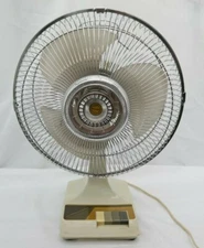 Vintage Oscillating Desk Fan Kuo Horng Model KH-203  3 Speed Electric 12"   TF