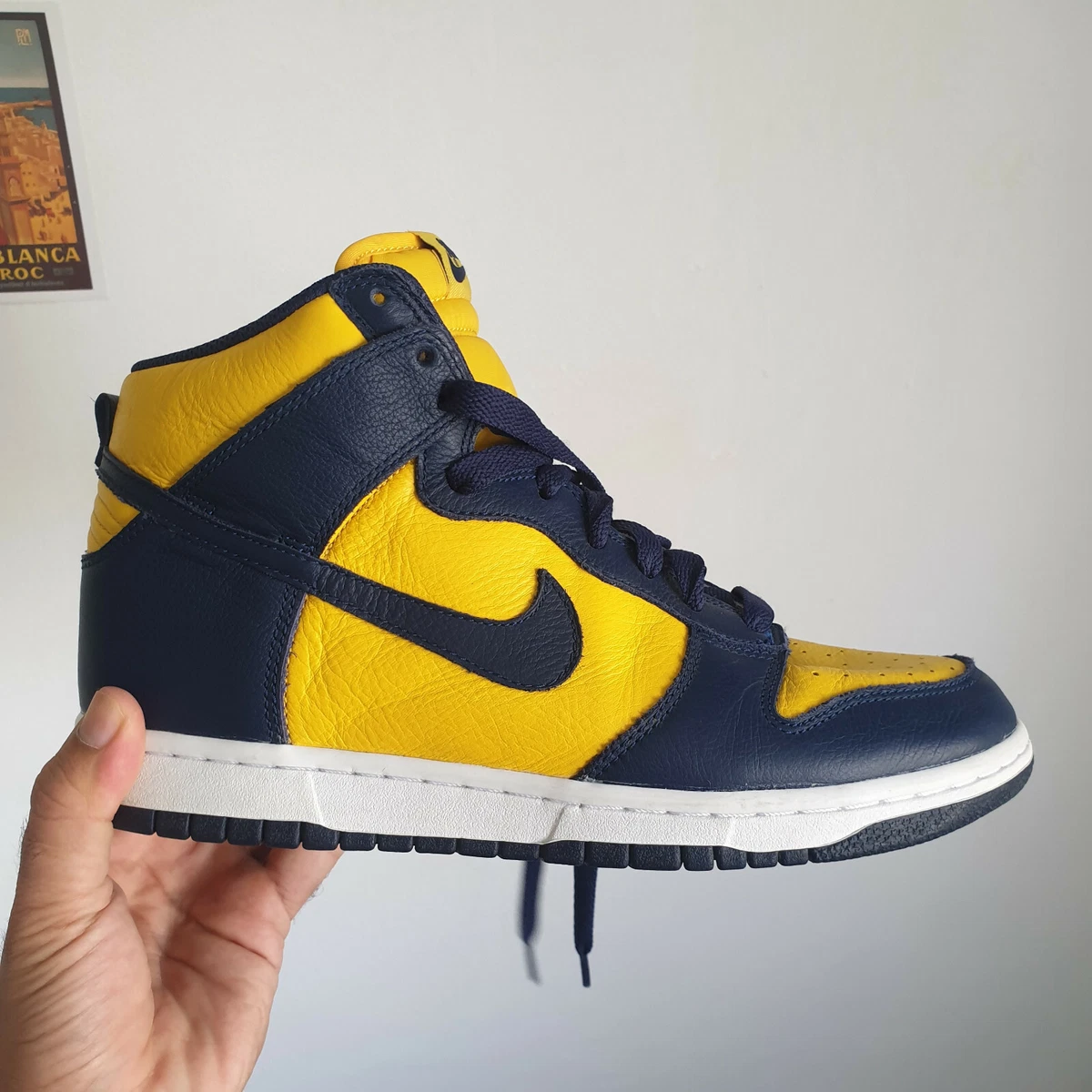 Nike Dunk High Michigan Sneakers Shoes Yellow and Black Size 8.5 US