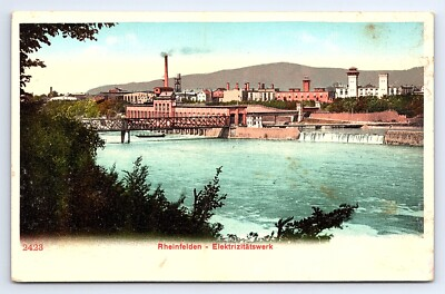 #ad Postcard Rheinfelden Power Station Elektrizatatswerk Hydro electric Germany $5.06