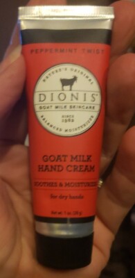 Dionis Goat Milk Hand Cream PEPPERMINT TWIST 1oz (28g)