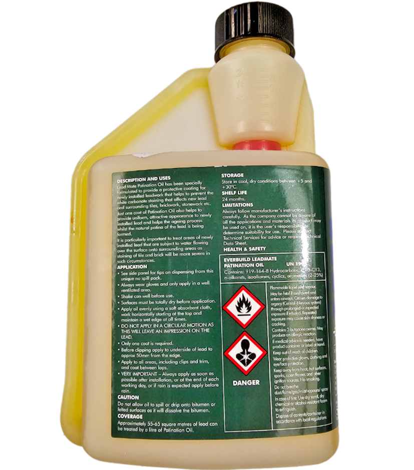 PATINATION OIL Lead Flashing 500ml Protection Coating Cleaning LEADMATE