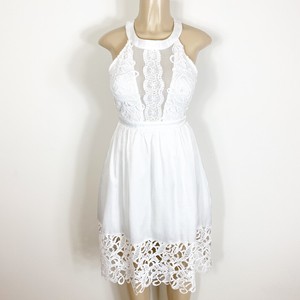 white fit and flare cocktail dress