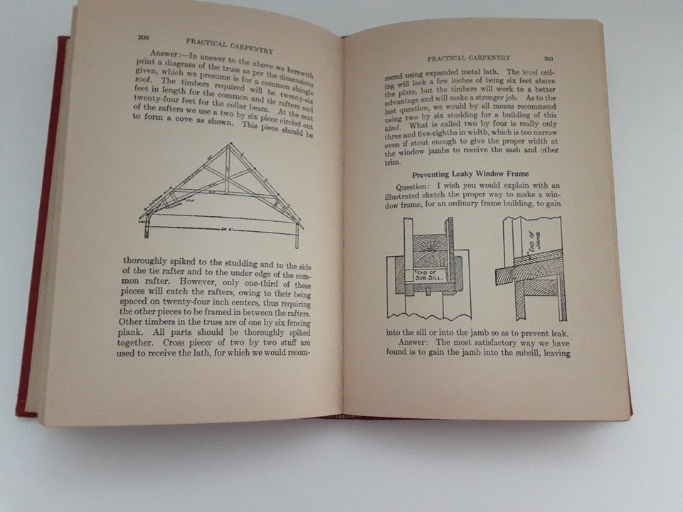 VTG 1907 Practical Carpentry Book Vol 1 Sears Roebuck & Co William