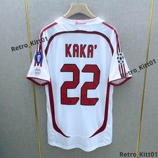 KAKA 22 AC Milan Jersey 2006/2007 Short Sleeve Retro White Shirt  S