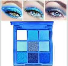 Blue Glitter Eyeshadow Palette Navy Royal Shimmer Sparkle Waterproof Makeup 4Her
