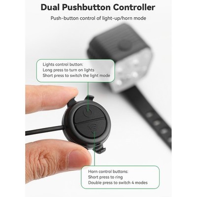 2in1 USB Fahrradlicht und für Hupe 120dB Sound mit 300 Lumen Helligkeit