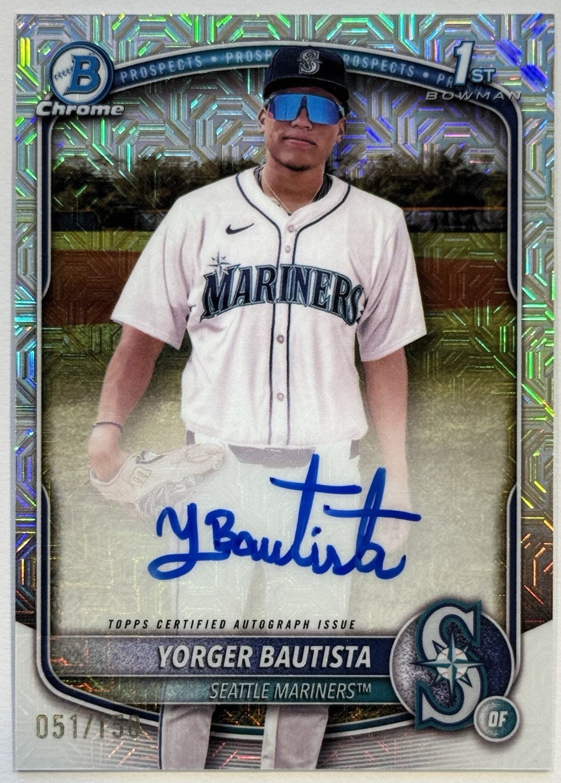 2025 Bowman Chrome Yorger Bautista 1st HTA Refractor Auto #51/150 #CPA-YB