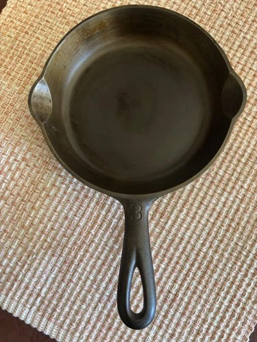 Griswold 709A Large Block Slant Logo #3 Cast Iron Skillet w/ Heat Ring ERIE PA