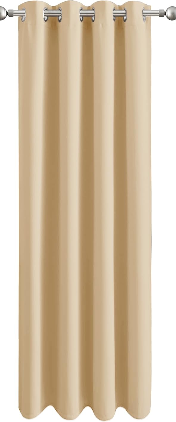 Aspire Homeware Cream Blackout Curtain for Living Room - Bedroom Eyelet Door Cur