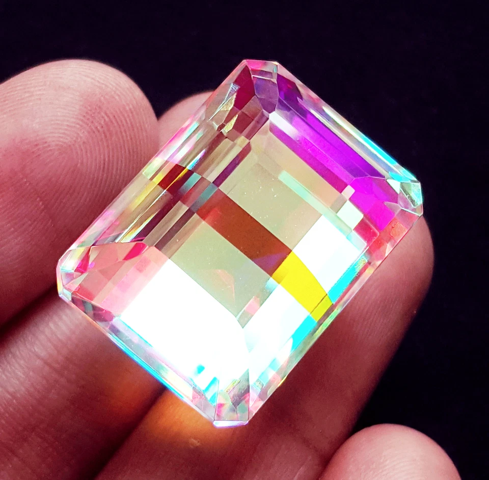 Certified Rainbow Color Mystic Quartz 70 To 75 Ct Loose Gemstones Emerald Shape - Image 2 of 4