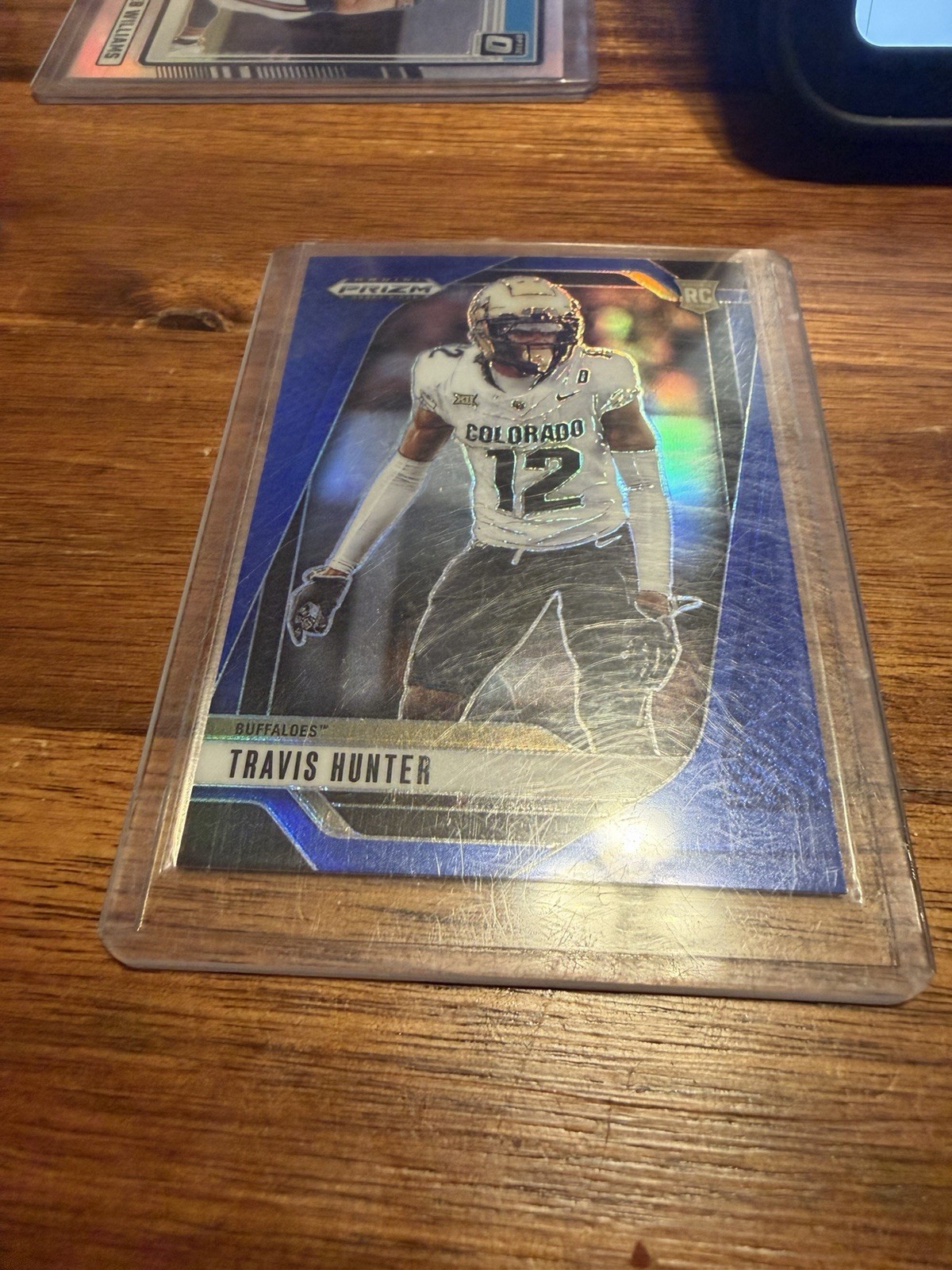 2025 Panini Prizm Draft Picks Football Travis Hunter #20 Blue Prizm RC /249