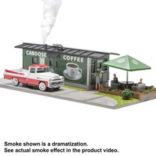 COFFEE SHOP CABOOSE W/ OPERATING SMOKE! O GAU...