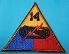 WW2 ERA 14th ARMORED DIVISION PATCH US MILITARY BADGE UNITED STATES WORLD WAR II
