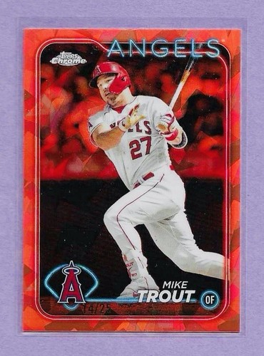 2024 Topps Chrome Sapphire Orange Refractor #27 Mike Trout Angels 14/25